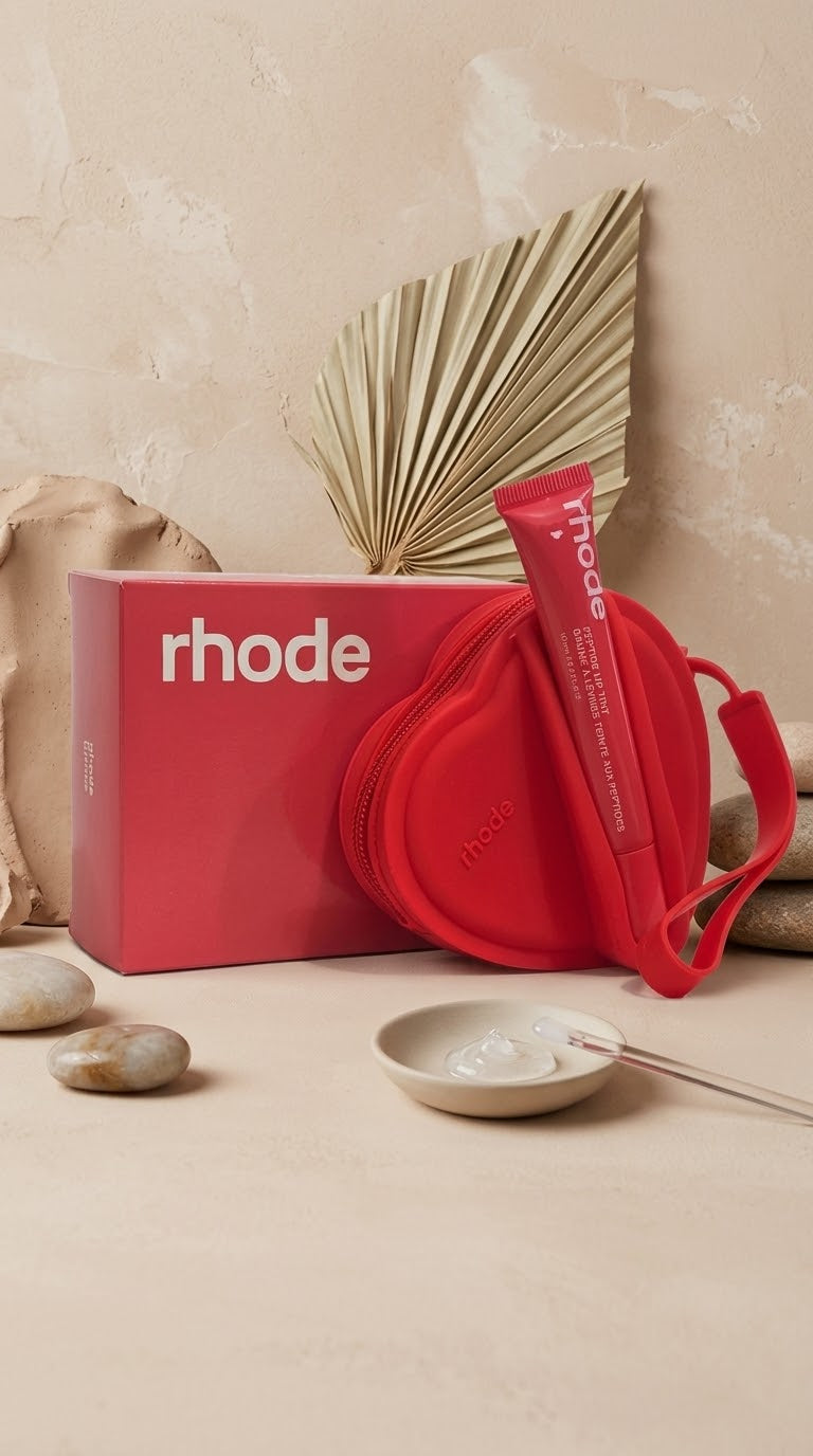 rhode Lip Case Surtido (Raspberry Jelly, Ribbon, Peach Pit, Espresso, Guava Spritz, Shortcake, Taost, Salty Tan)