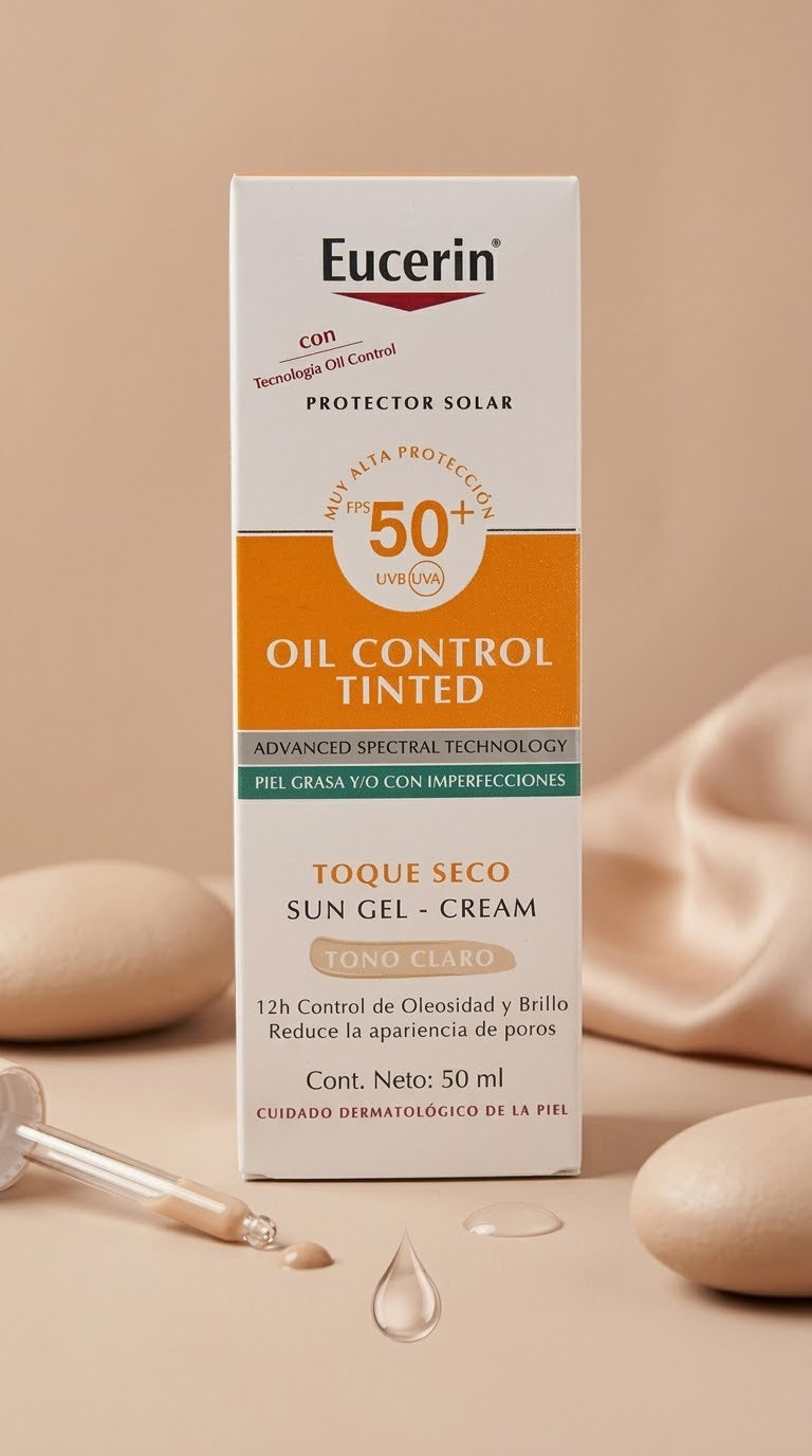 Eucerin Oil Control Tinted FPS 50+ tono claro 50ml.