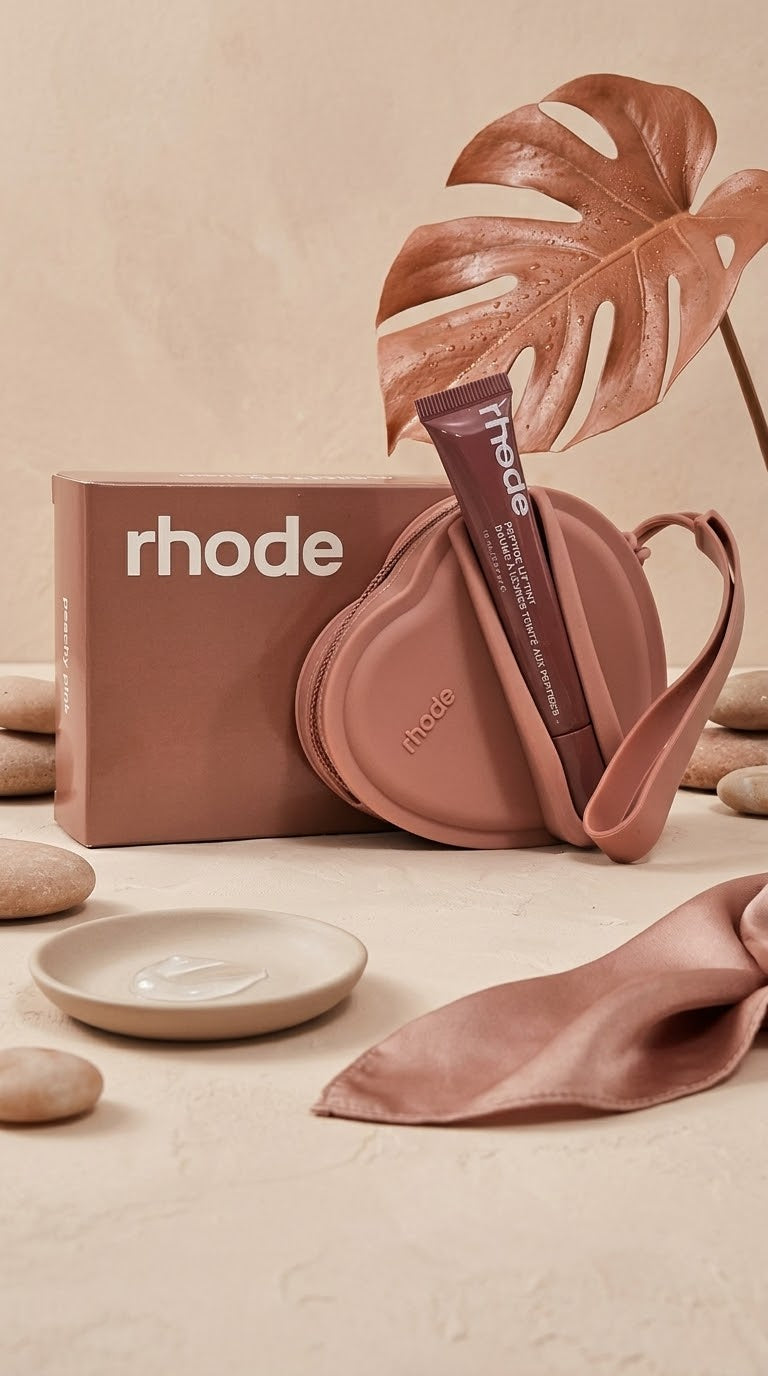 rhode Lip Case Surtido (Raspberry Jelly, Ribbon, Peach Pit, Espresso, Guava Spritz, Shortcake, Taost, Salty Tan)