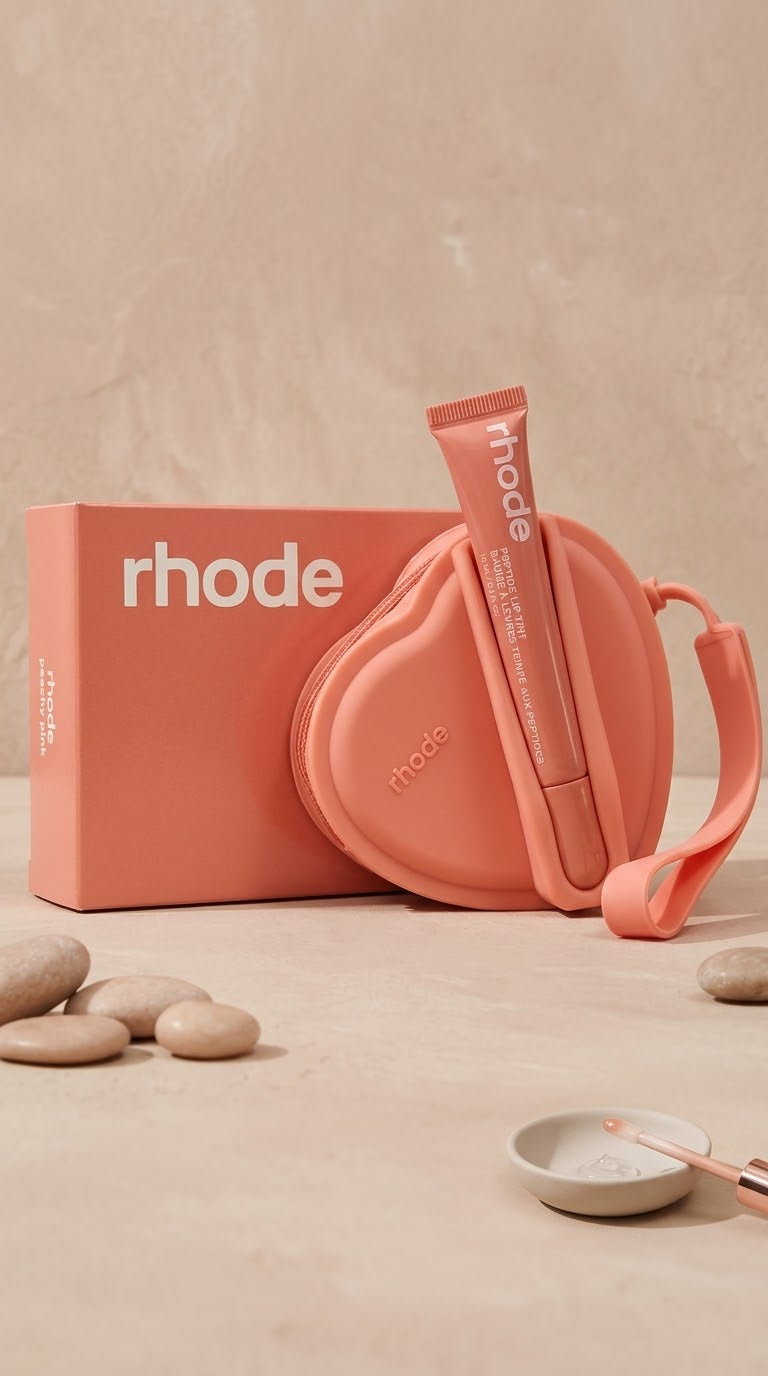 rhode Lip Case Surtido (Raspberry Jelly, Ribbon, Peach Pit, Espresso, Guava Spritz, Shortcake, Taost, Salty Tan)